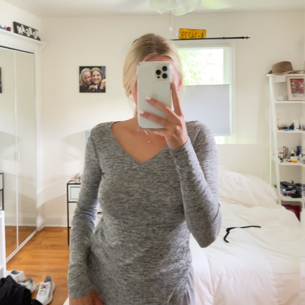 Abercrombie Marled Grey Long Sleeve